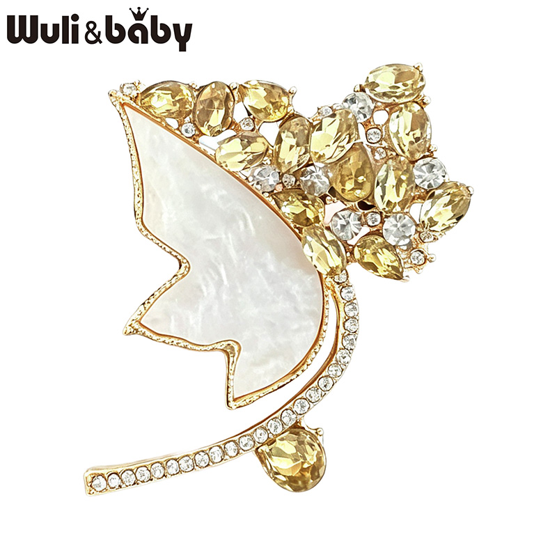 Home Office Layout - Wuli&baby Elegant Maple Leaf Brooches For