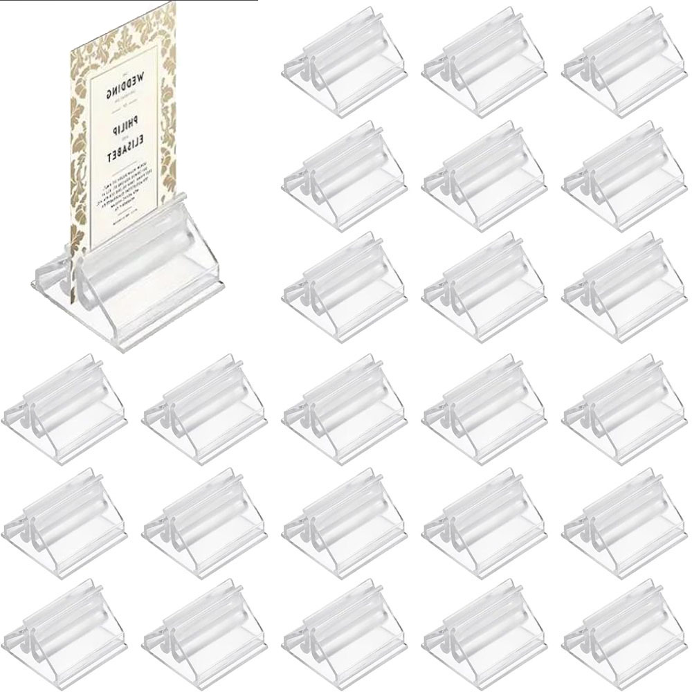Document Holder Stand - 12/24/48Pcs Mini Clear Stands Place Card