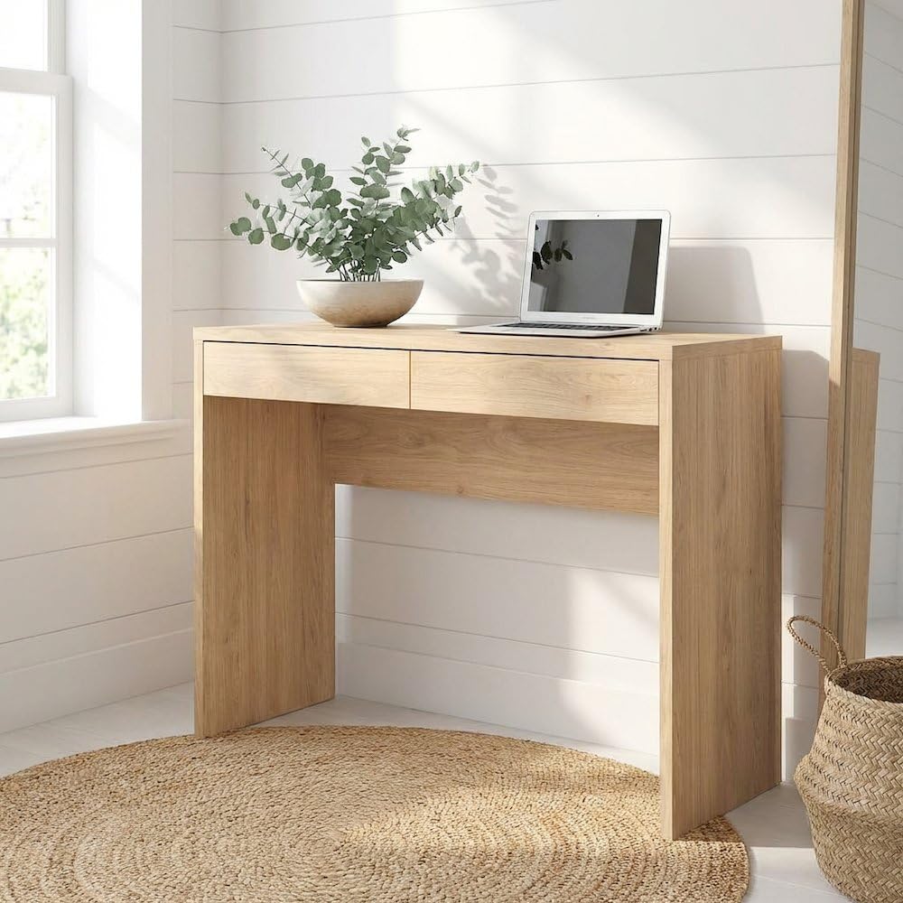 Brown Wood Desk With Drawers,  - огляд і ціна Home Office Work Table