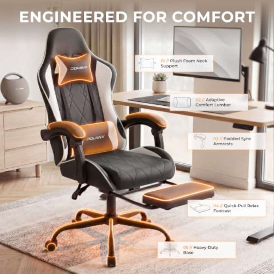 Gaming Chair with Footrest, Er - огляд і ціна Ergonomic Office Chair
