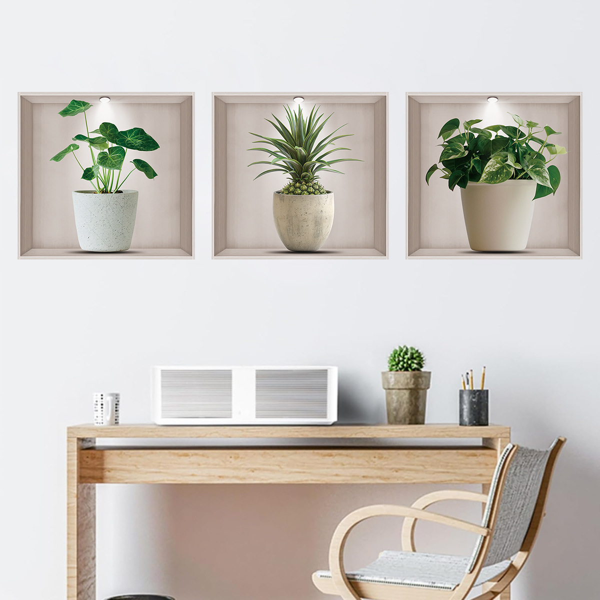 Flower Pots, Green Plants, Wal - огляд і ціна Home Office Layout